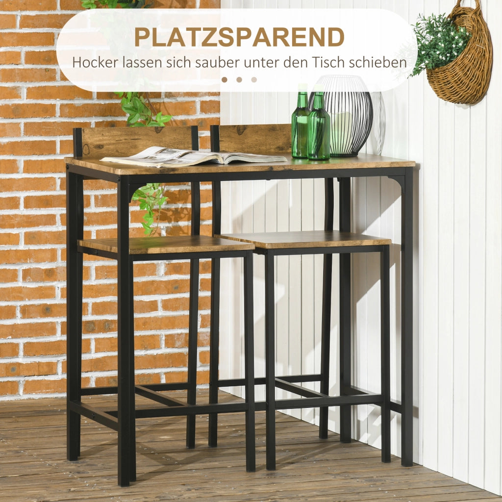 Set Bar ¨C Minimal ¨C 3 Pezzi, MDF, Metallo, Marrone