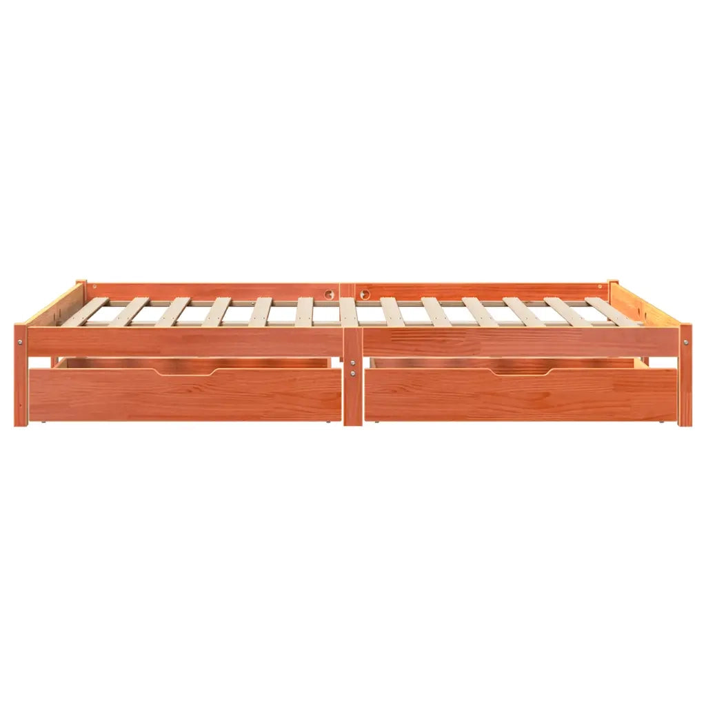 Letto senza Materasso Marrone Cera 140x190 cm in Legno di Pino