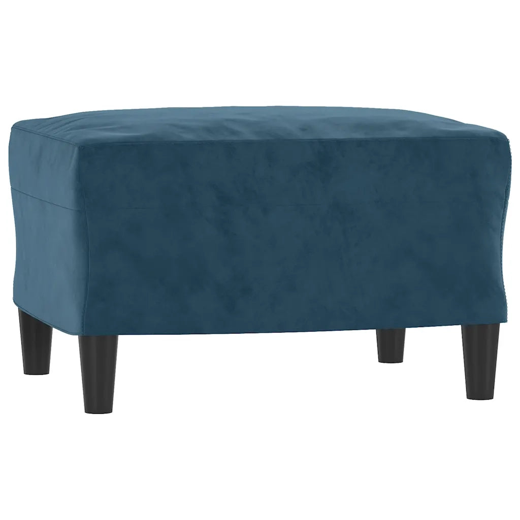 Poltrona | Sedia Relax con Poggiapiedi Blu 60 cm in Velluto