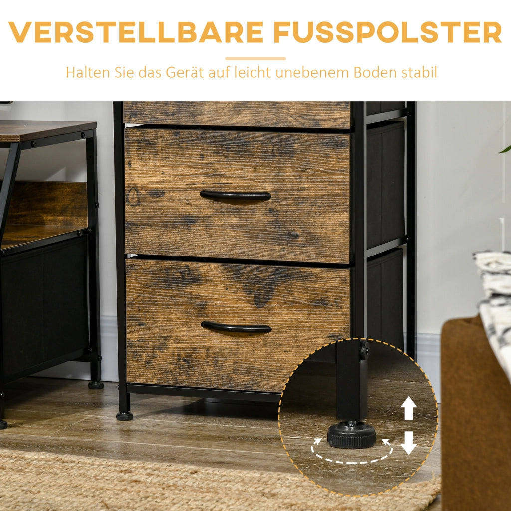 Armadio contenitore con cassetti in tessuto ¨C Minimal ¨C marrone 120x60x180