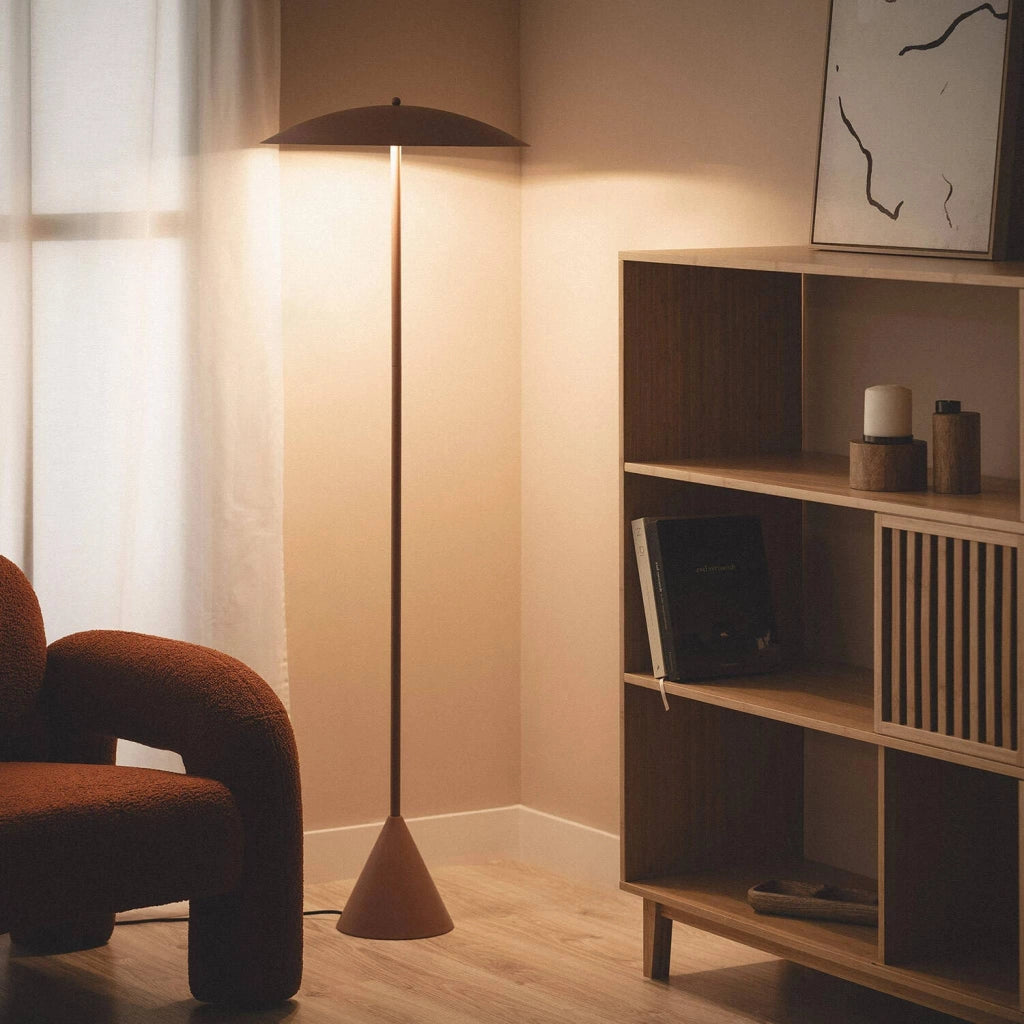 Lampada da terra per interni in metallo, ø50cm, marrone