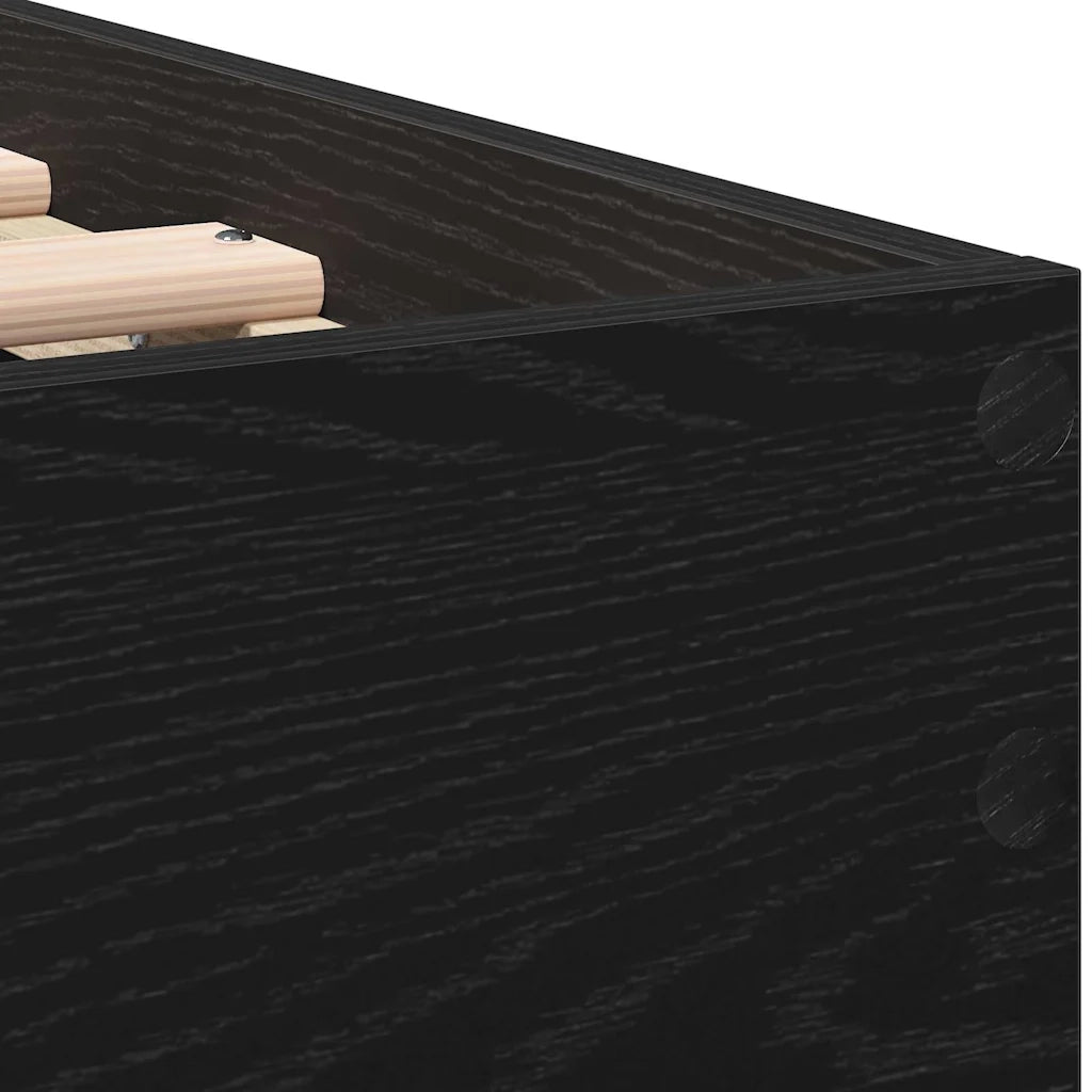 Struttura del letto con testiera-Giroletto Rovere Nero 193 x 95 x 88 cm