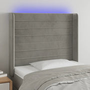 Testiera a LED-Testata con LED Grigio Chiaro 83x16x118/128 cm in Velluto 661312