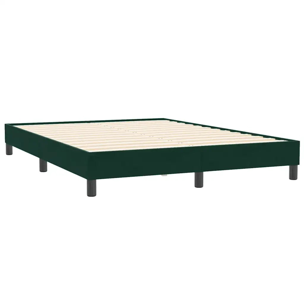Giroletto a Molle senza Materasso-Struttura Letto Verde Scuro 140x210cm Velluto