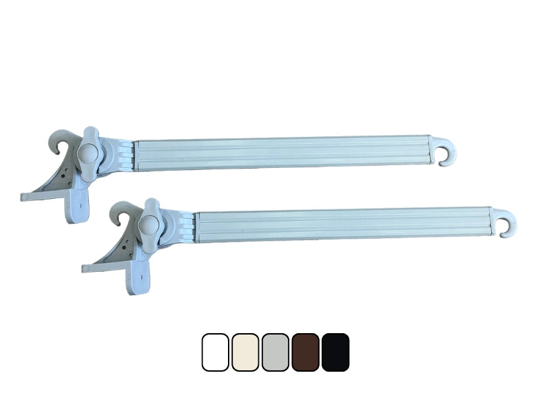 Braccetti per Tende da Sole in Alluminio Bracci Alluminio 70 cm in Coppia Grigio