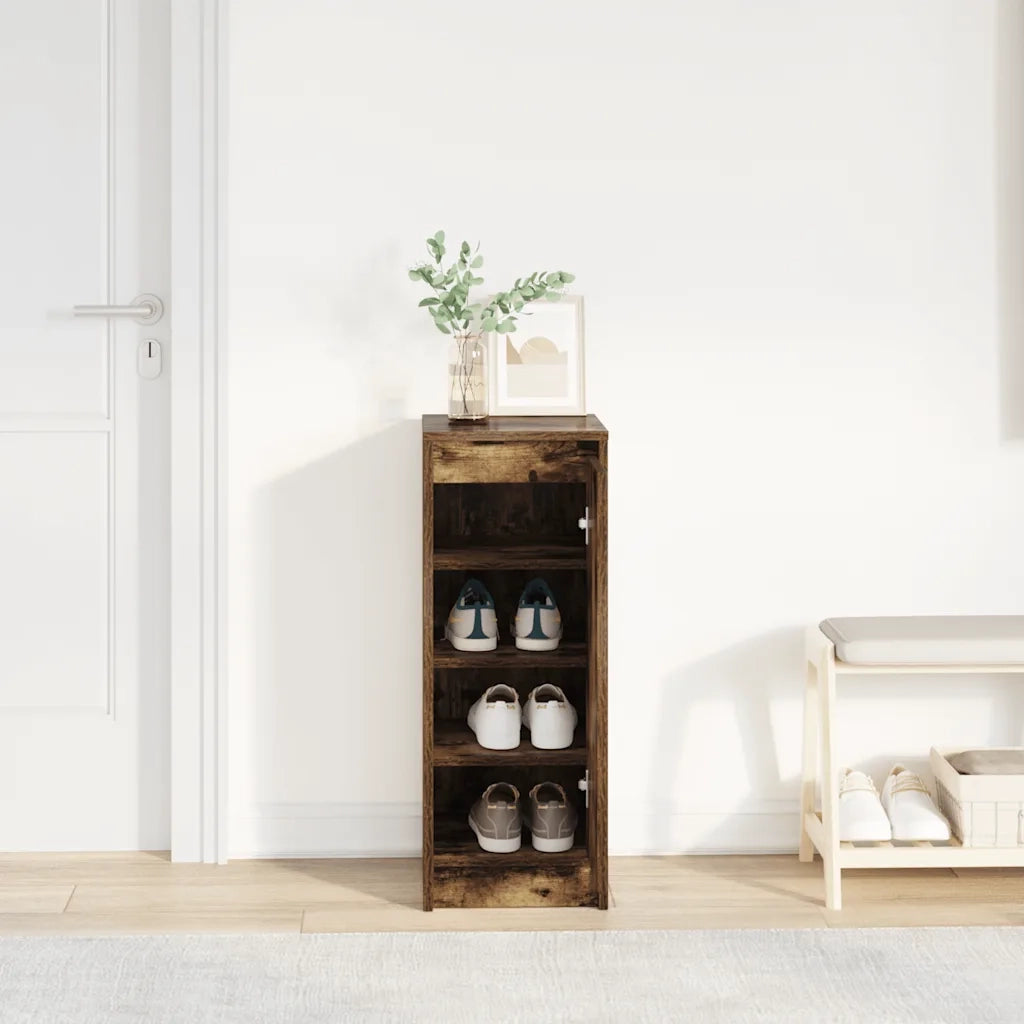 Scarpiera | Mobile per scarpe Rovere Fumo 29,5x34x76 cm in Legno Multistrato