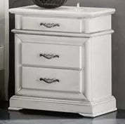 Comodino 3 cassetti laccato bianco l.57 p.38 h.66 - Mobili 2G