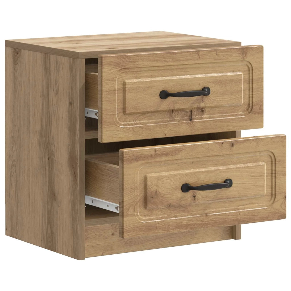 Set di 2 Comodini | Armadio da Notte | Mobiletto da notte Rovere Artigianale 43 x 34,5 x 44,5 cm