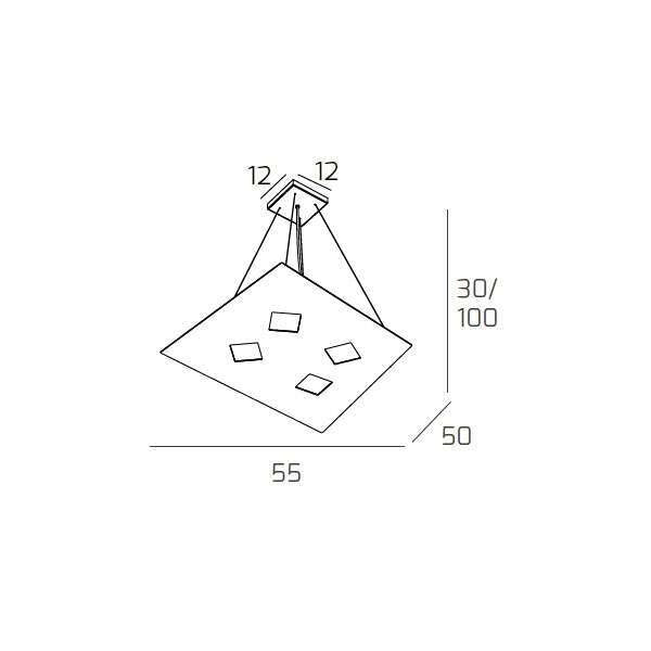 NOTE SOSPENSIONE 4 LUCI ATTACCO GX53 SABBIA
