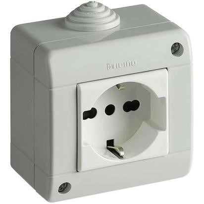 Kit Schuko Bipasso In Custodia Ip40 2 Mod - Bticino