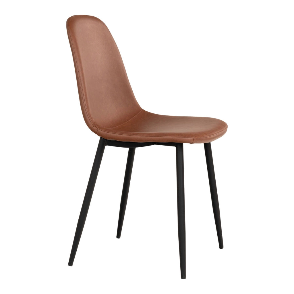 Set di 2 Sedie Stockholm, Marrone, Similpelle, 54x44x88 cm