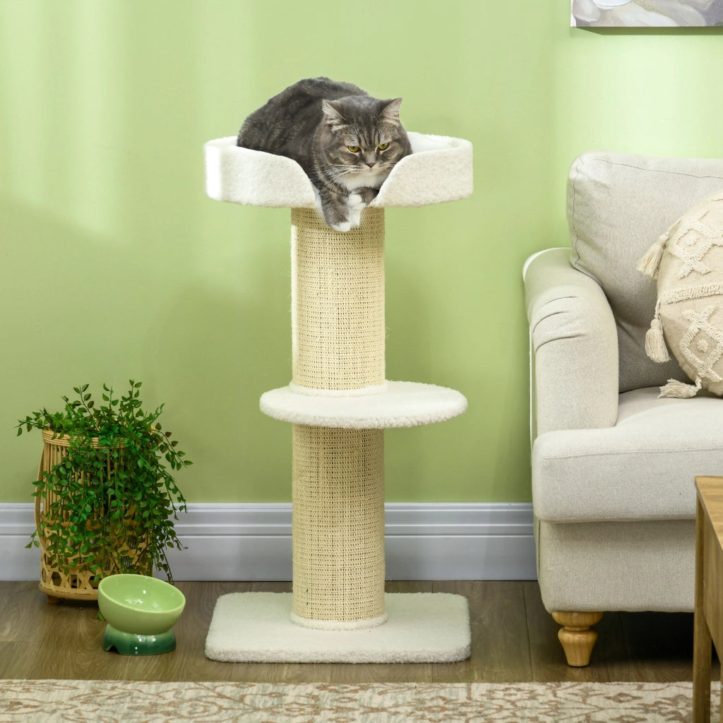 Albero per gatti con tiragraffi e piattaforme ¨C zephmum ¨C crema