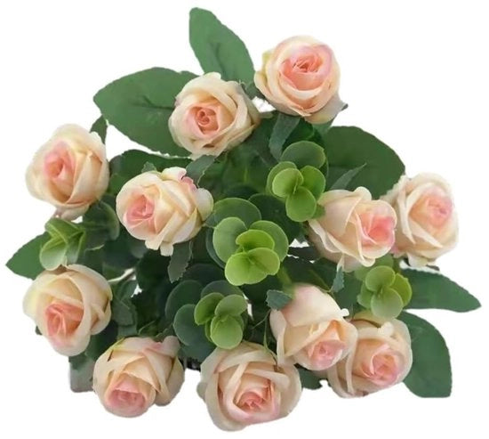 Fiori di seta 11 pezzi - Rose - Bouquet di nozze - Decorazione - Festa - Altezza dei fiori 30 cm - Fiori artificiali