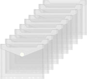 Pacchetto di 10 buste per documenti A5, cartellino archiviazione, cartellone trasparente per documenti A5, busta impermeabile in polipropilene per ufficio, scuola e casa, 22,5 cm x 18 cm
