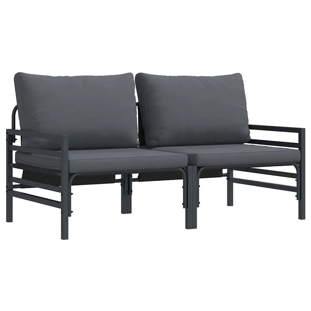 Divano da Giardino-Mobili da Esterno 2 Pezzo Antracite 80 x 80 x 71 cm Acciaio 102733