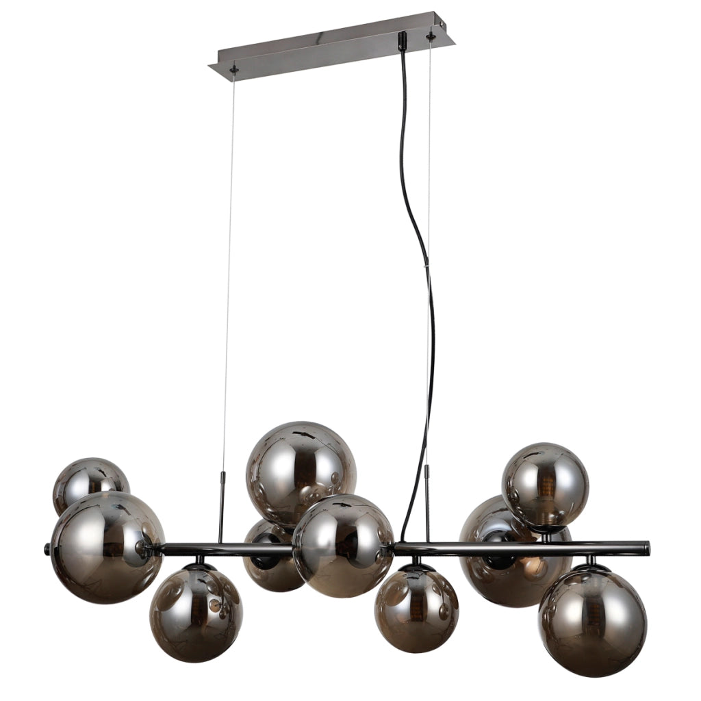 Lampada a sospensione moderna cromo nero 10xG9 Canello