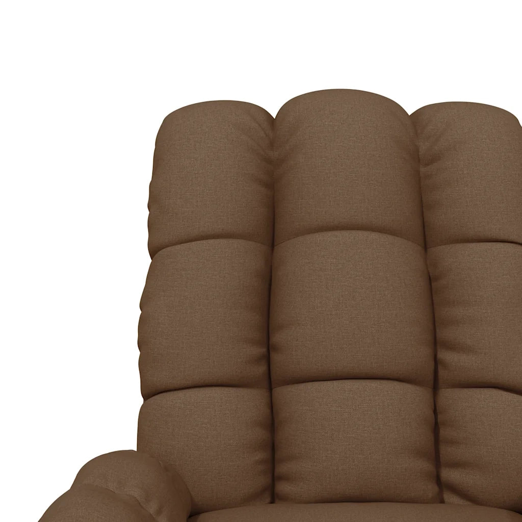 Poltrona Massaggiante Reclinabile Marrone in Tessuto cod mxl 51166