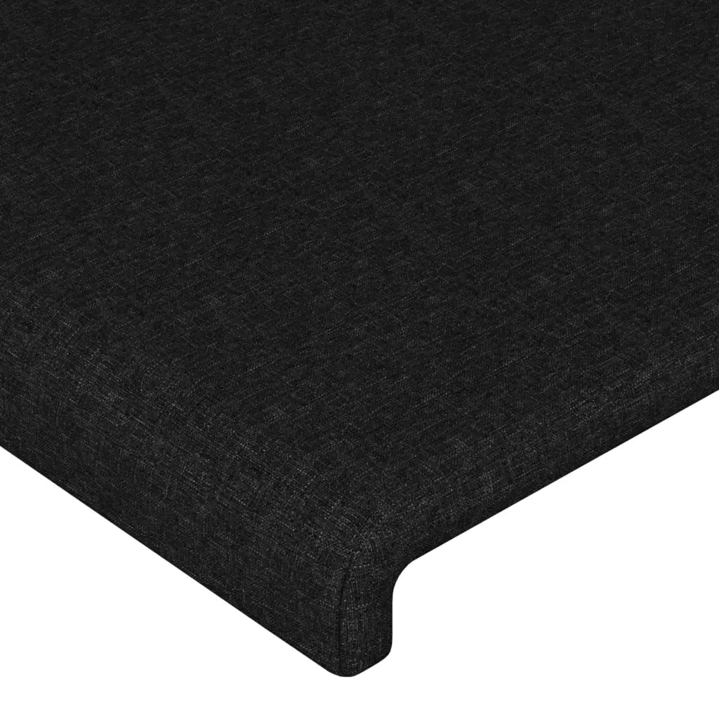 Testiera | Testata ad Orecchio Nera 183x23x118/128 cm in Tessuto