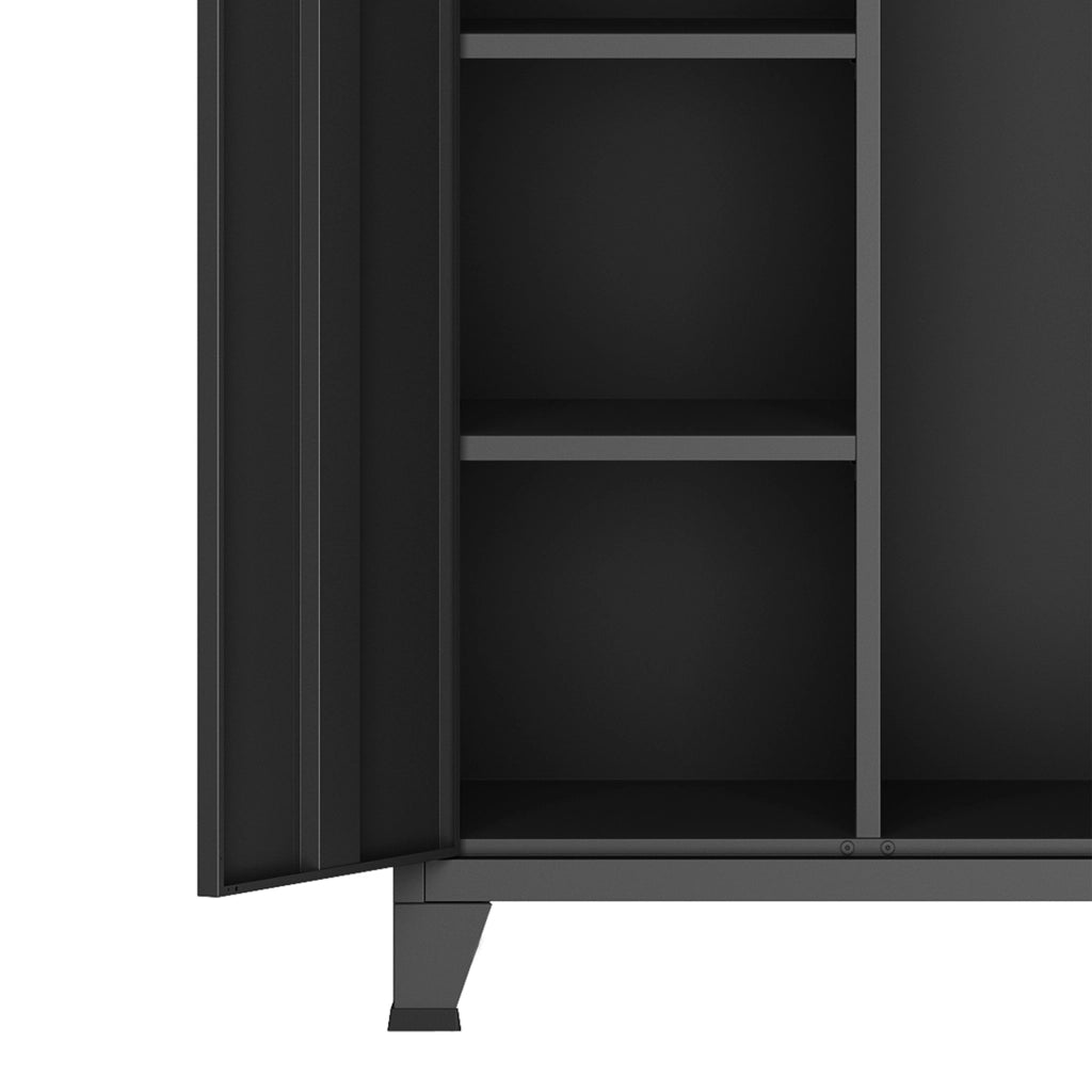 Armadio Hankasalmi per Guardaroba 180 x 90 x 40 cm Acciaio Nero [en.casa]