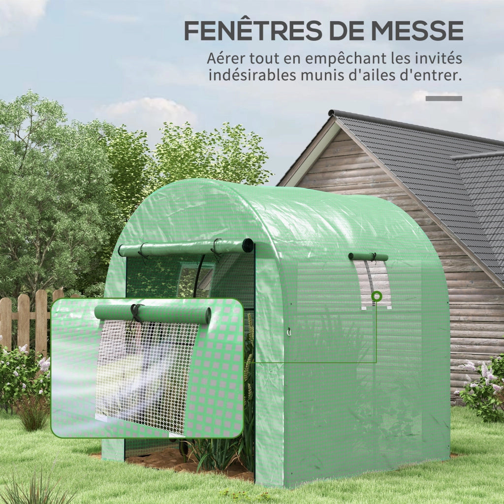 Serra da Giardino Tunnel ¨C Xylo ¨C PE 135g/m2 verde 180x180x200cm con 2 porte
