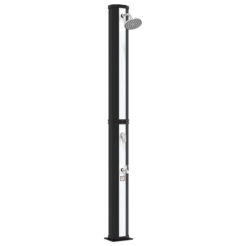 Doccia solare con testa doccia e rubinetto 40 l Nero e Argento 42039811
