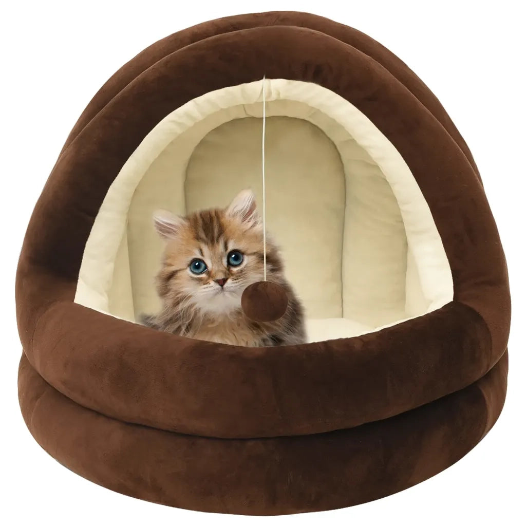 Letto per Gatti 50x50x45 cm Marrone e Crema 171400