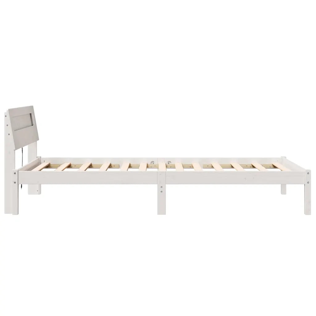 Letto singolo | Letto per adulti | Struttura del letto Bianco 100 x 200 cm Pino massello