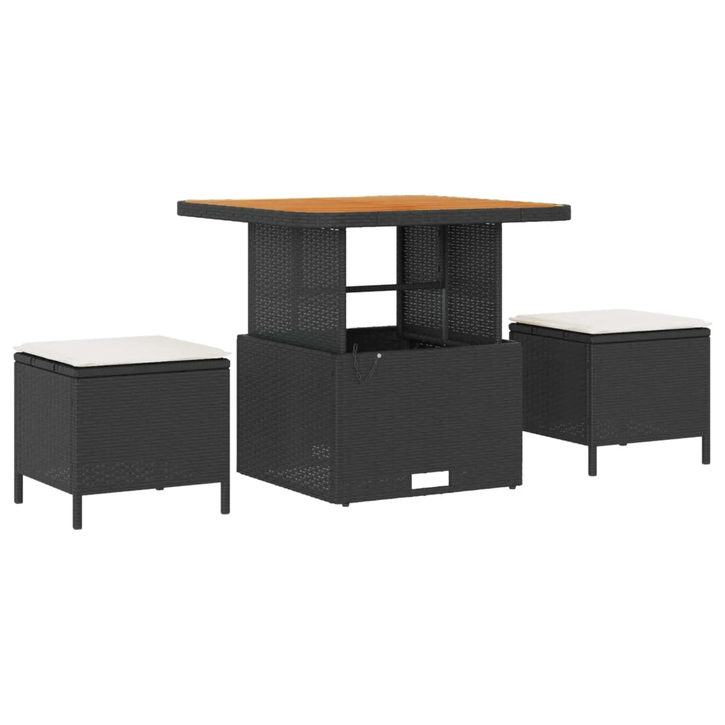 Set Divano da Giardino 9 pcs Nero polyrattan 3362865