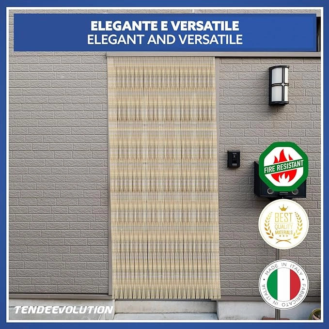 Tenda Antimosche Modello GLIT in PVC, Plastica Rosso | Largh. 1,20m x Alt. 2,20m | Protezione Insetti, Porta, Esterno, Interno