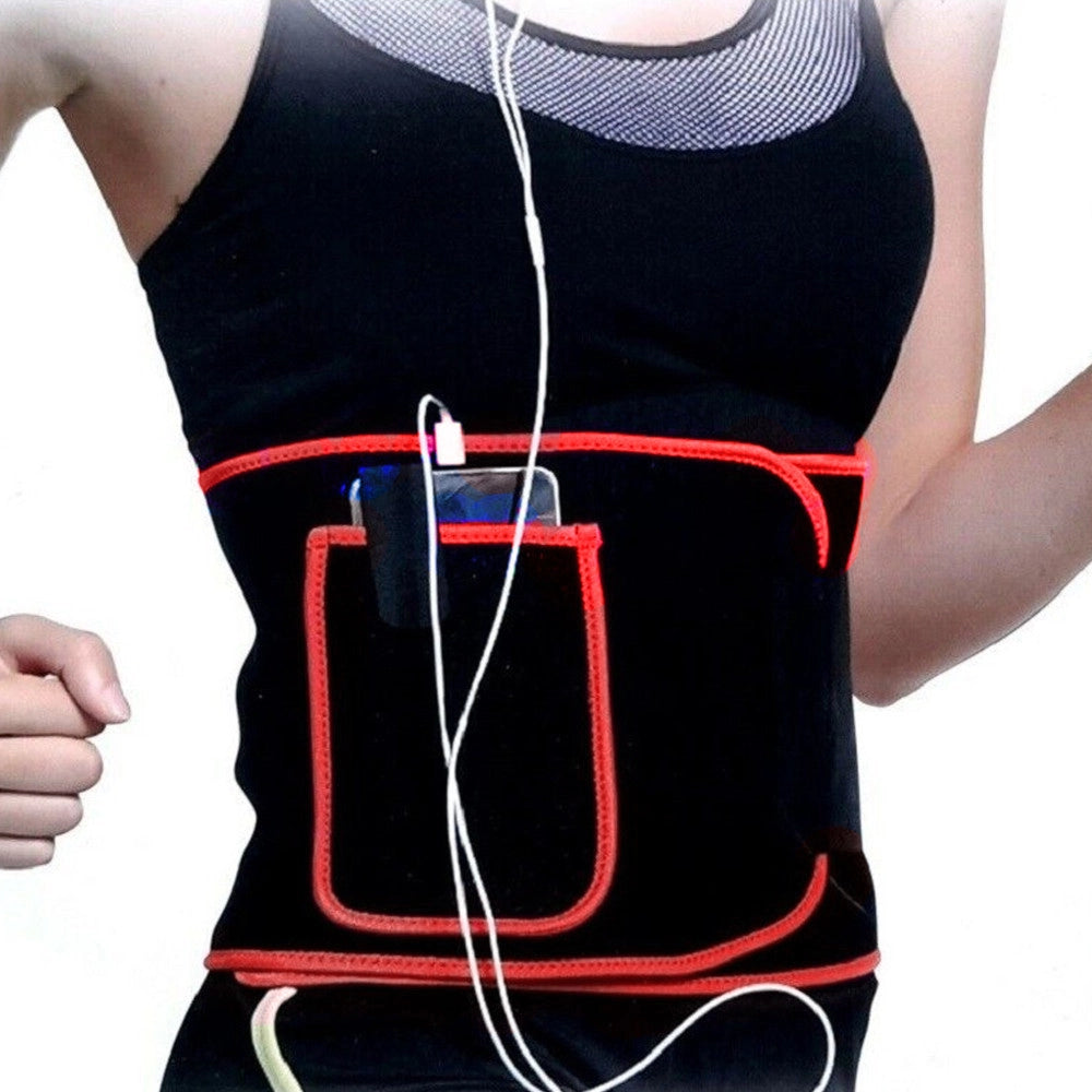 Trade Shop - Fascia Corsetto Lombare Ortopedico Elastico + Tasca Portacellulare Colore Rosso -