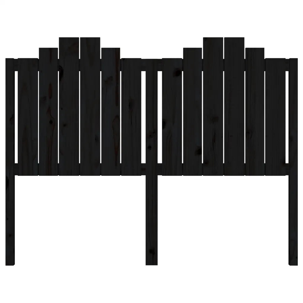 Testiera per Letto Nera 146x4x110 cm Legno Massello di Pino 818474