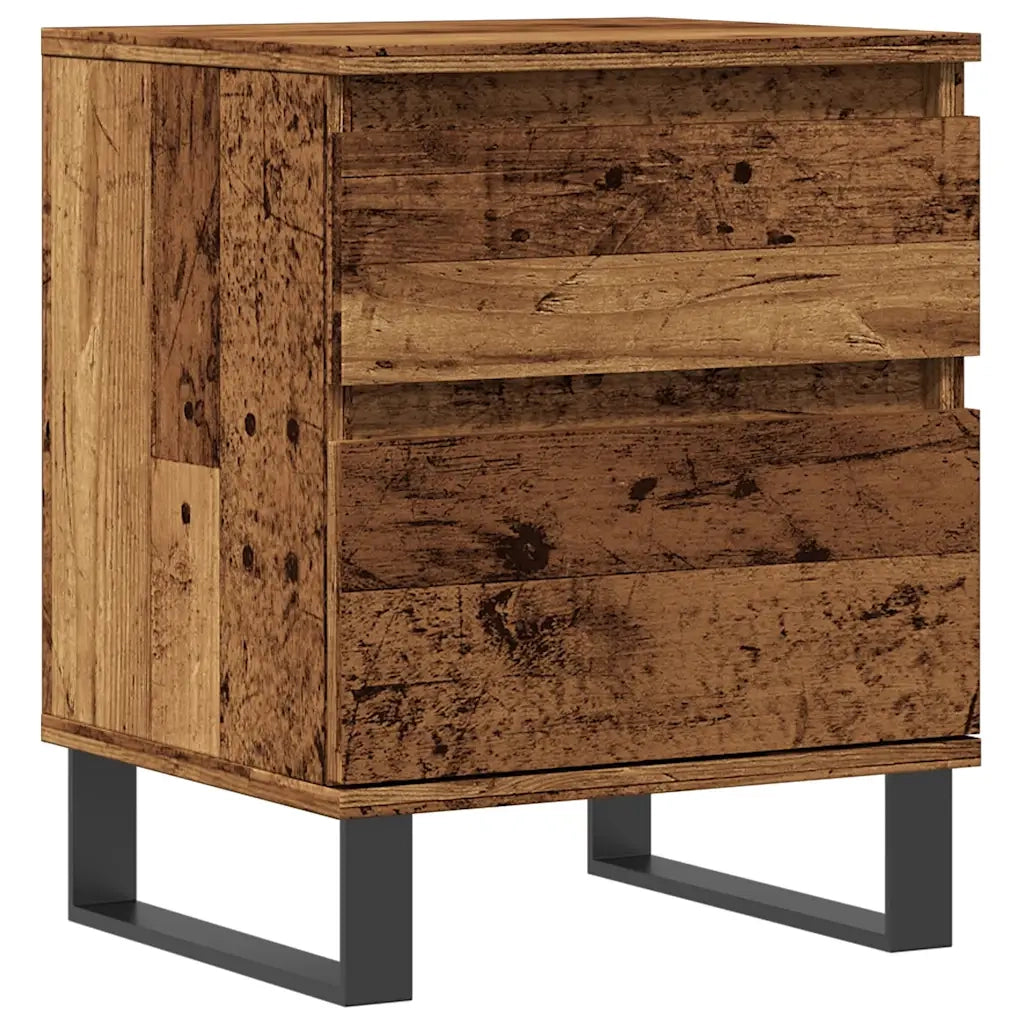 Comodino | Armadio da Notte | Mobiletto da notte Legno Antico 40x35x50 cm in Legno Multistrato