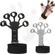 Allenatore Estensore delle Dita 2 in 1 - Rafforzatore della Forza Mano e Polso - Nero + Grigio