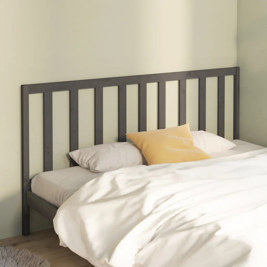 Testiera | Testata per Letto Grigia 206x4x100cm in Legno Massello di Pino