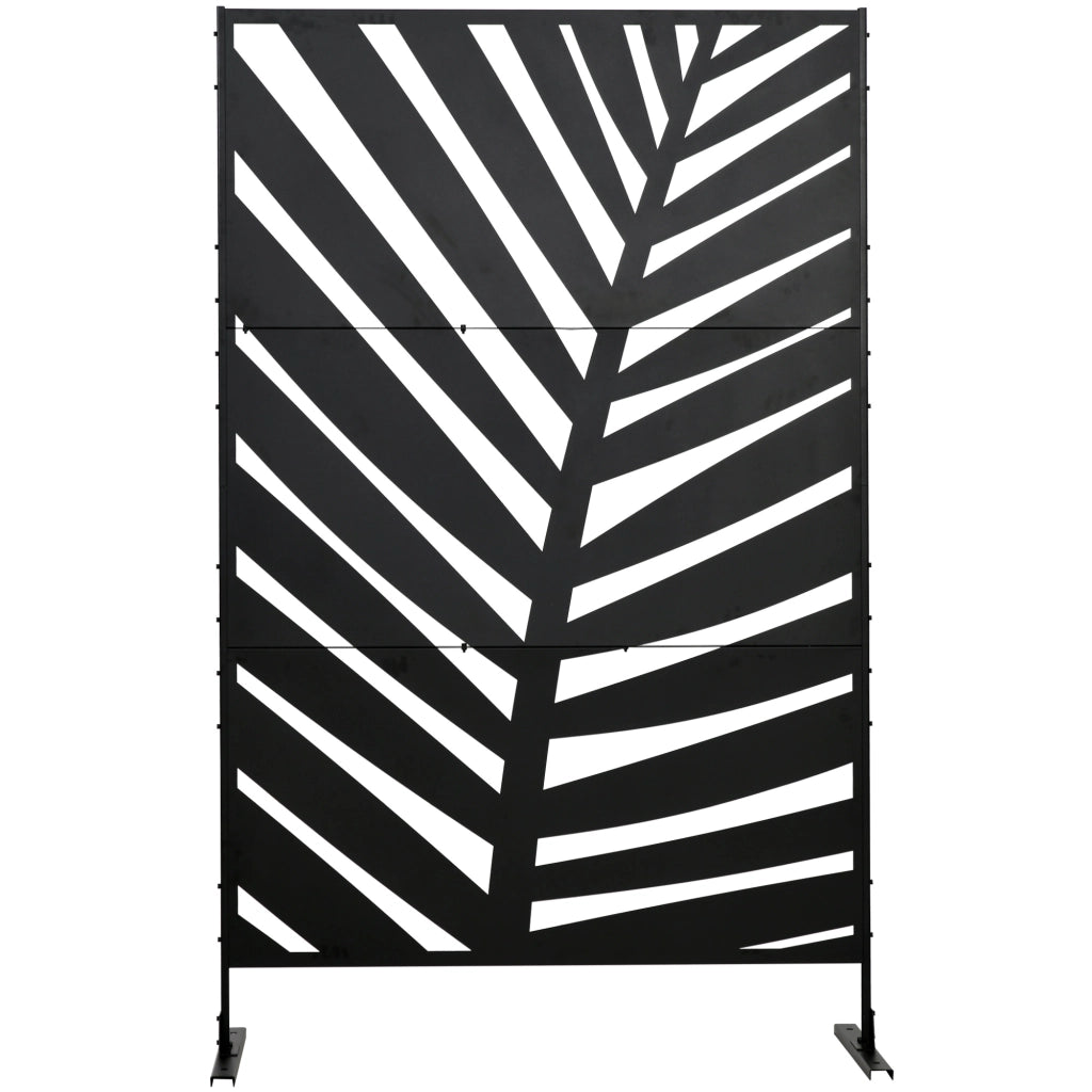 Biombo da esterno con foglie di banana ¨C zephmum ¨C 122x45x198cm nero