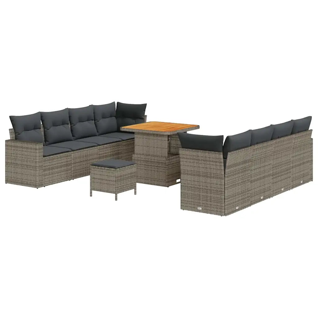 Set Divano da Giardino con cuscino 12 pcs Grigio polyrattan 3363538