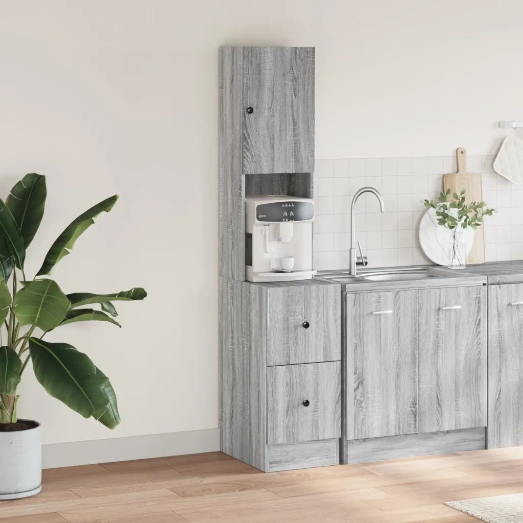 Pensile da cucina | Mobile da Cucina Grigio Sonoma 35x50x180cm in Legno Multistrato
