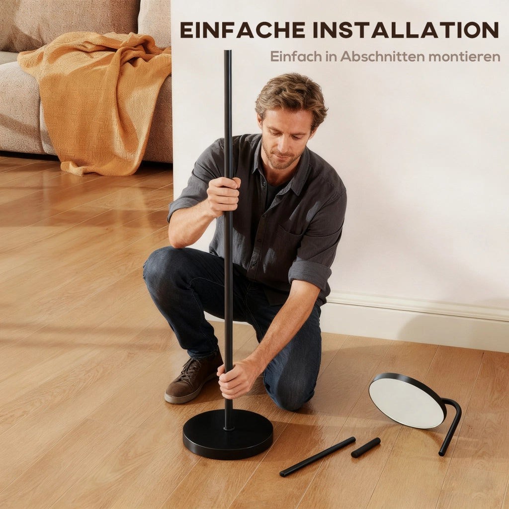 Lampada da terra LED regolabile con telecomando magnetico ¨C zephmum ¨C Nero, metallo