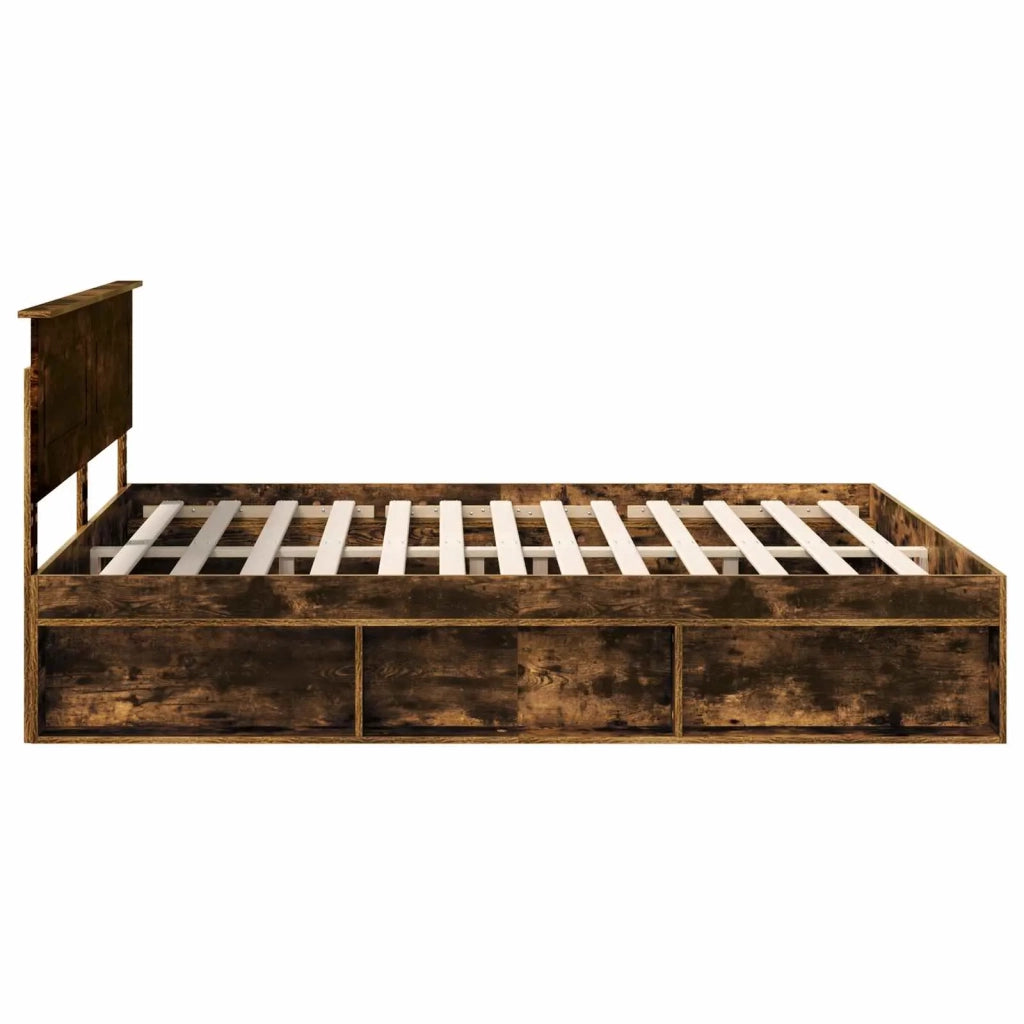 Struttura del letto-Giroletto Rovere fum¨¦ 200 x 200 cm Legno multistrato 671748