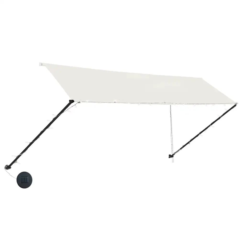 Tenda da Sole Retrattile con LED-Tenda parasole per Patio 350x150 cm Crema