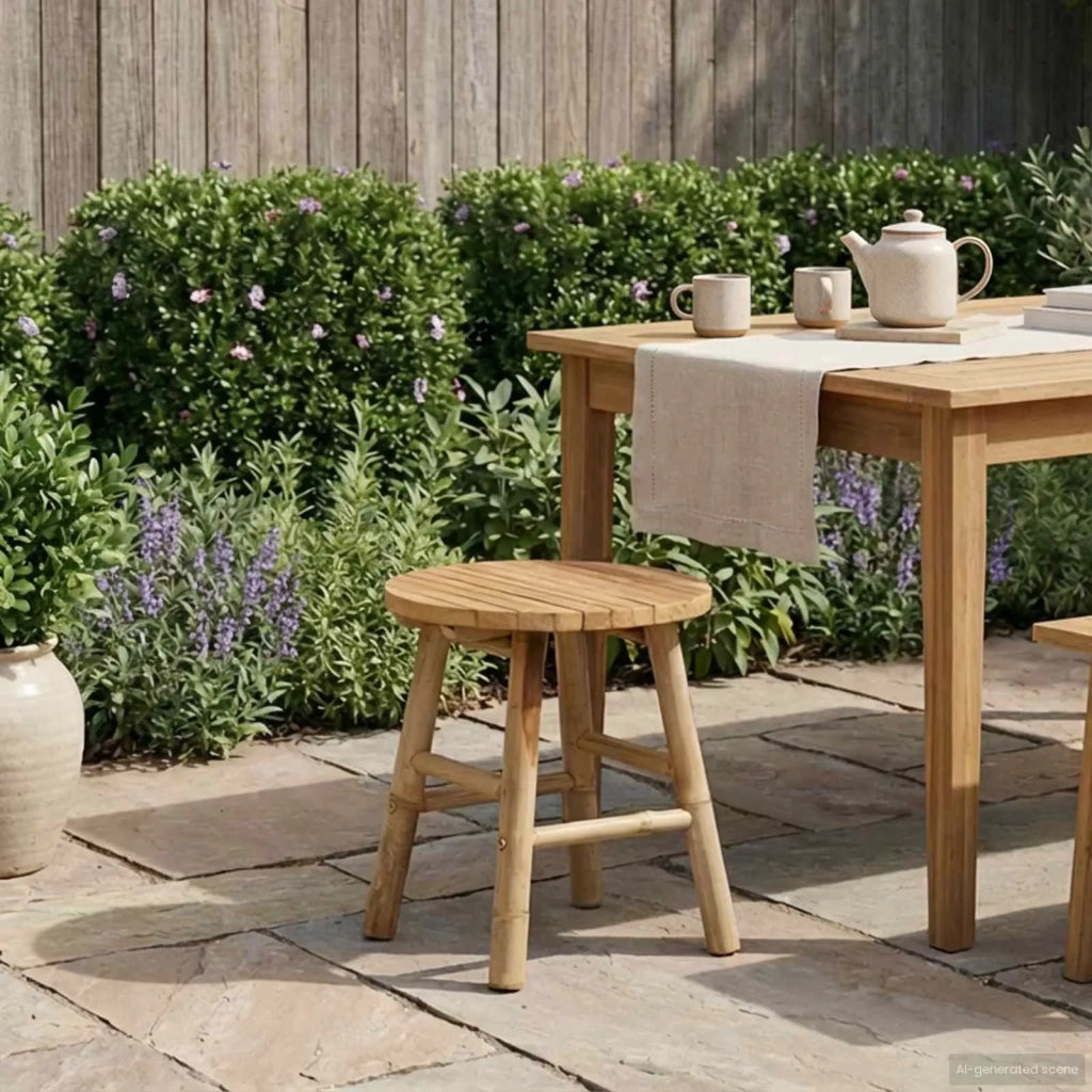 Panca da Giardino Marrone Chiaro Ø 38 x 42 cm Bambù 42028239