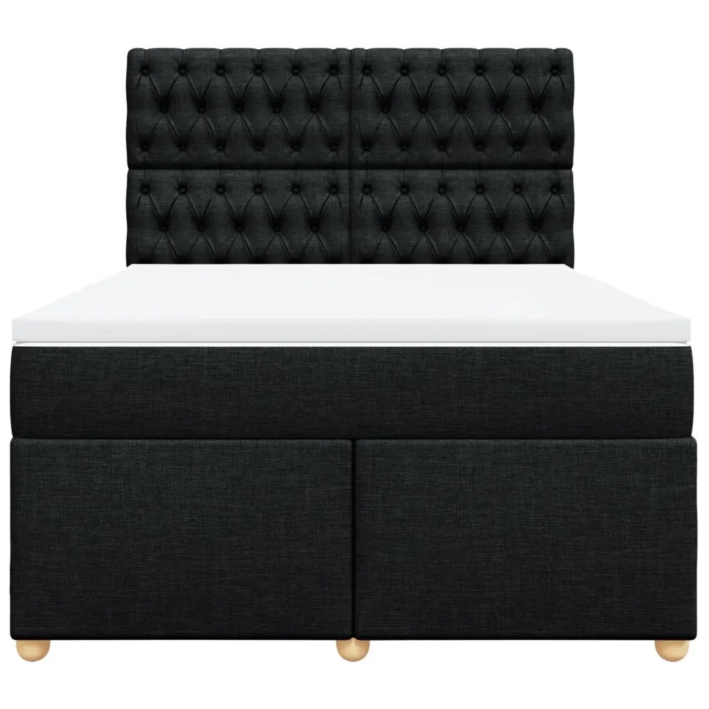 Giroletto a Molle con Materasso Nero 160x200 cm in Tessuto 3291340