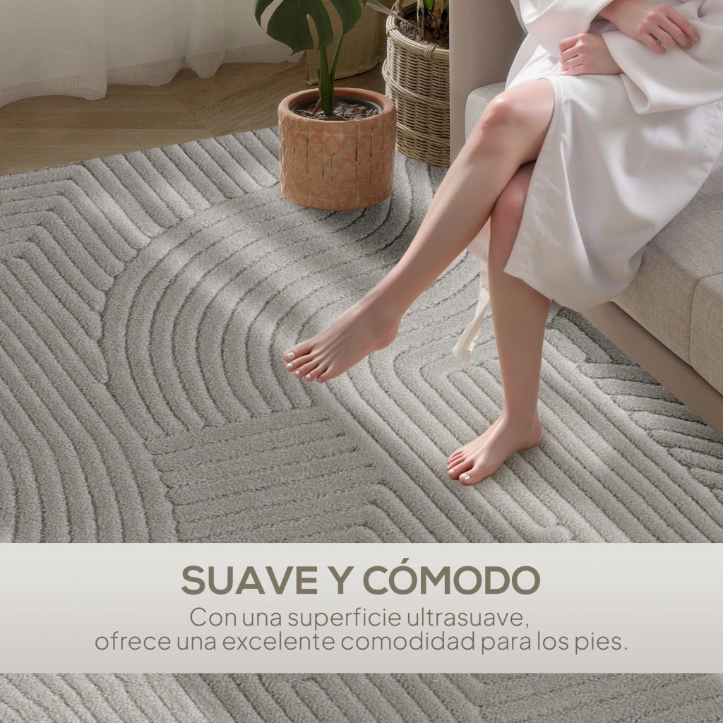 Tappeto Moderno ¨C Minimal ¨C 230x160 cm Grigio Pelo Corto Antiscivolo