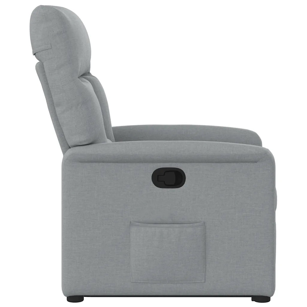 Poltrona Alzapersona Reclinabile Grigio Chiaro in Tessuto 3303032