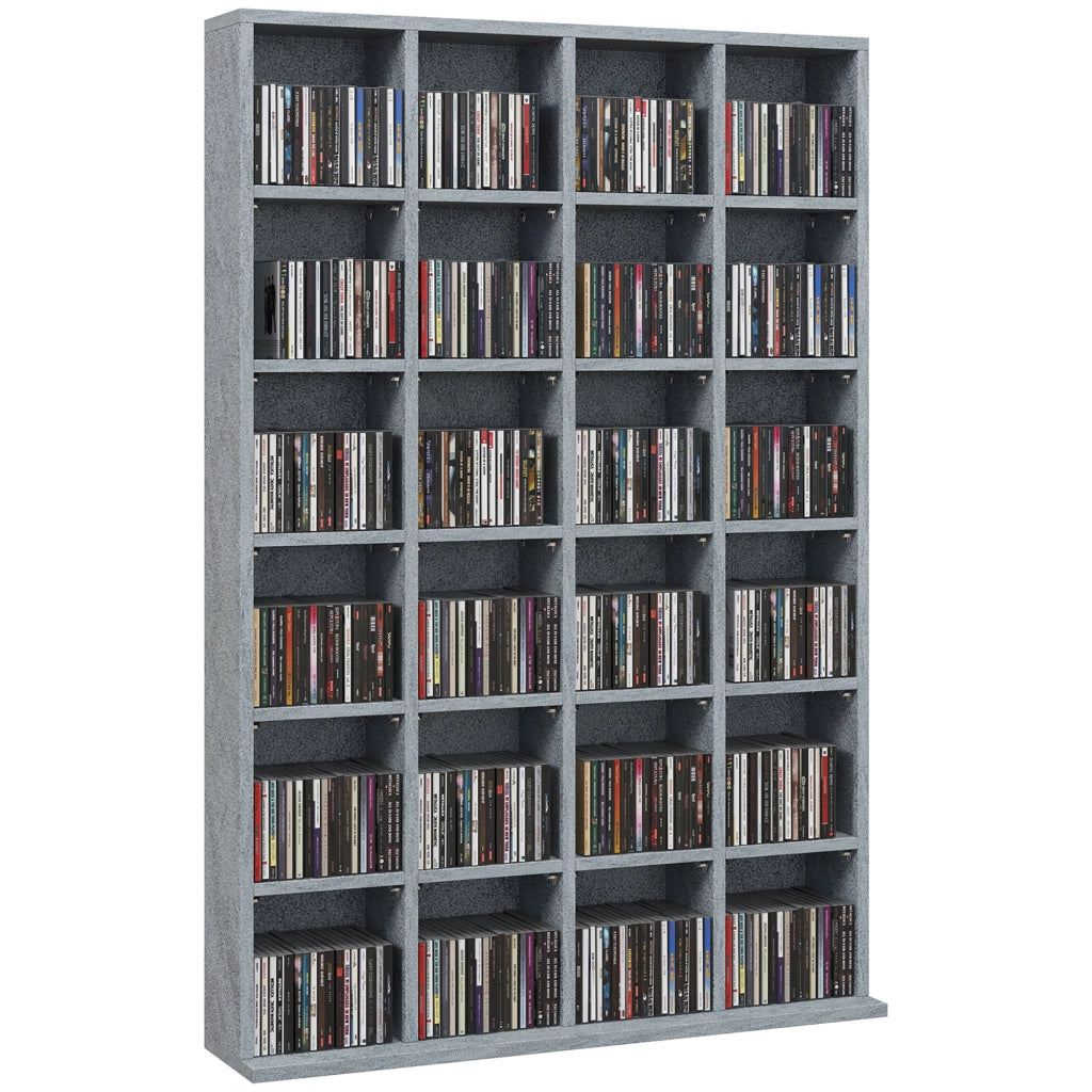 Libreria per CD e DVD in legno ¨C zephmum ¨C 89x130.5 cm grigio