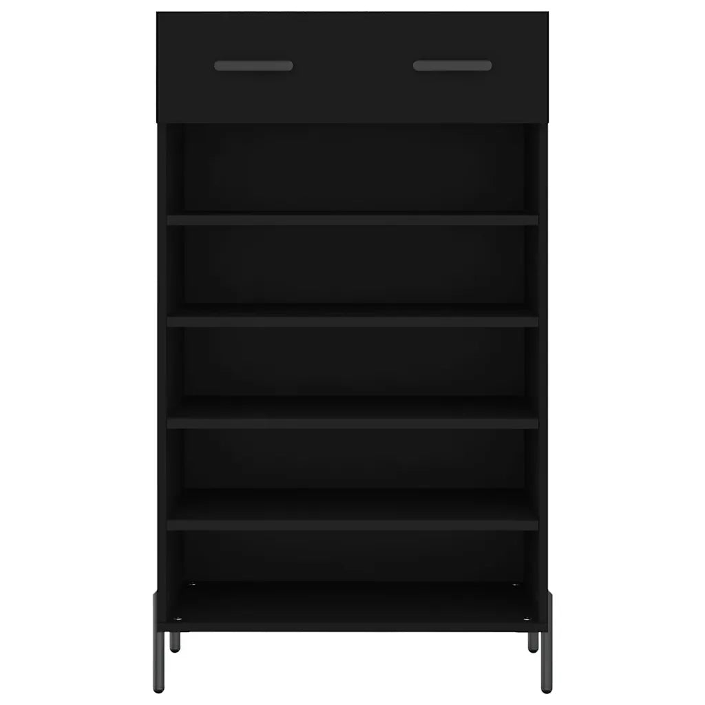 Scarpiera-Scaffale per scarpe Nera 60x35x105 cm in Legno Multistrato 931204