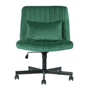 Sedia da ufficio ergonomica regolabile in altezza con rotazione 360° e schienale reclinabile in tessuto - verde