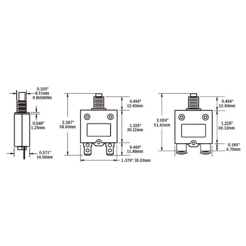 MAGNETOTERMICO A PULSANTE 3A 10AMP