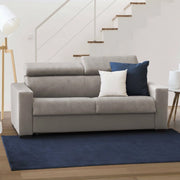 Divano Letto Alinia, Divano a 2 posti, Made in Italy, Sofà\  Soggiorno con apertura girevole, con poggiatesta regolabili e Braccioli slim, cm 160x95h85, Tortora