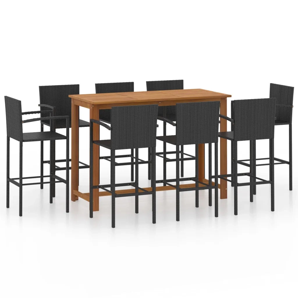 Set Bar da Giardino 9 pz Nero 3068020